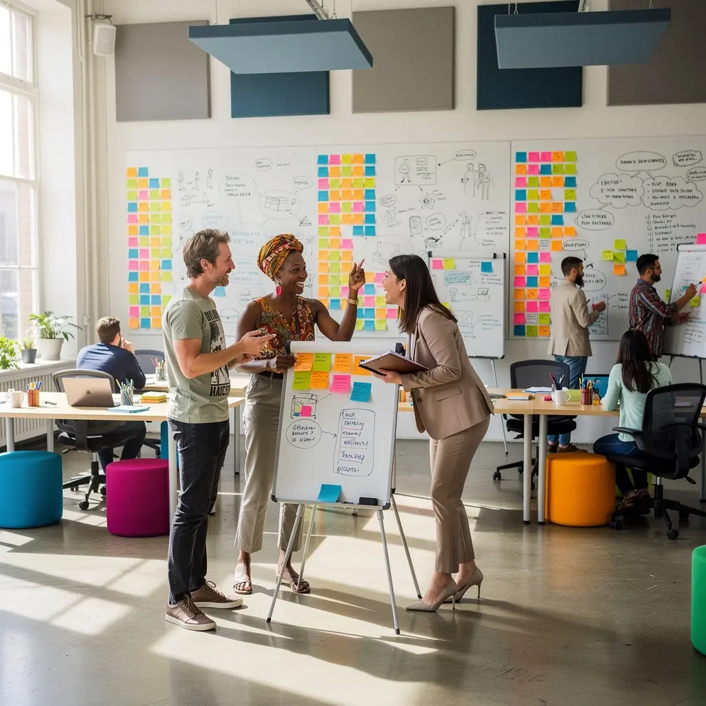 Zaprojektowane miejsce do pracy z wyznaczonymi obszarami do koncentracji.