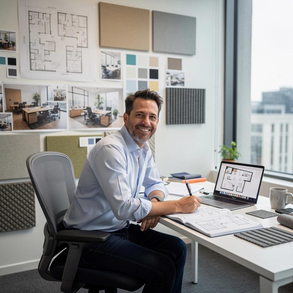 Planowanie układu biura z uwzględnieniem stref cichych do pracy indywidualnej.