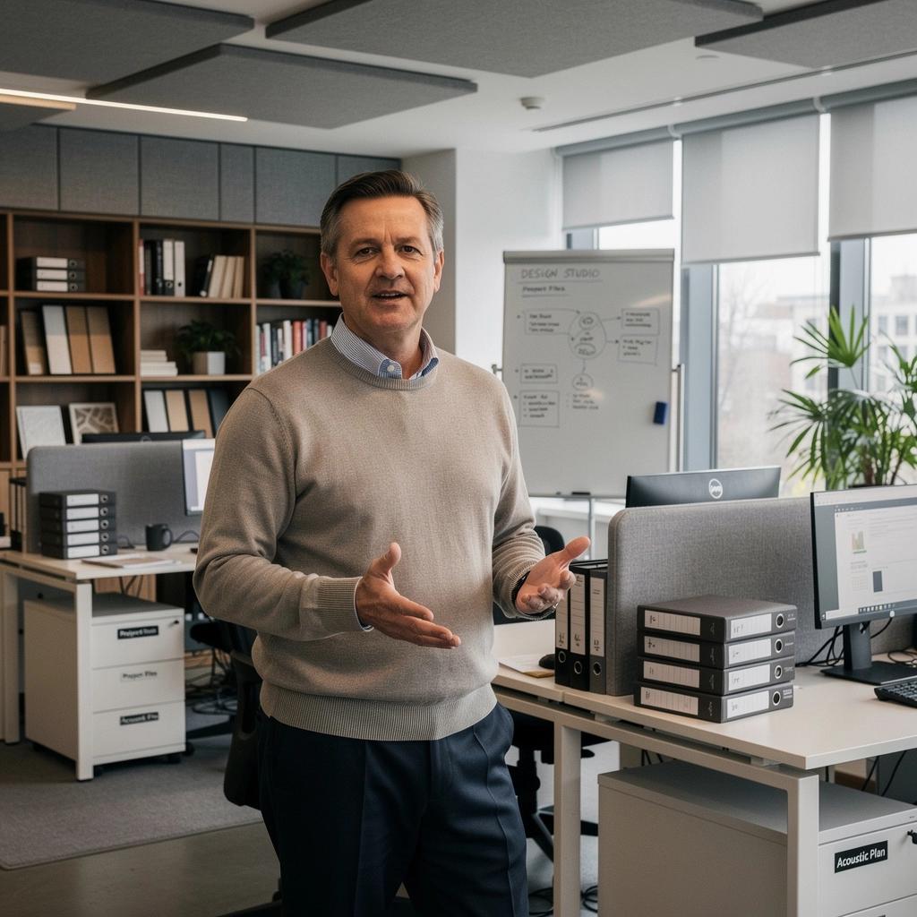 Zrównoważone biuro z naturalnym oświetleniem sprzyjającym zdrowiu pracowników.